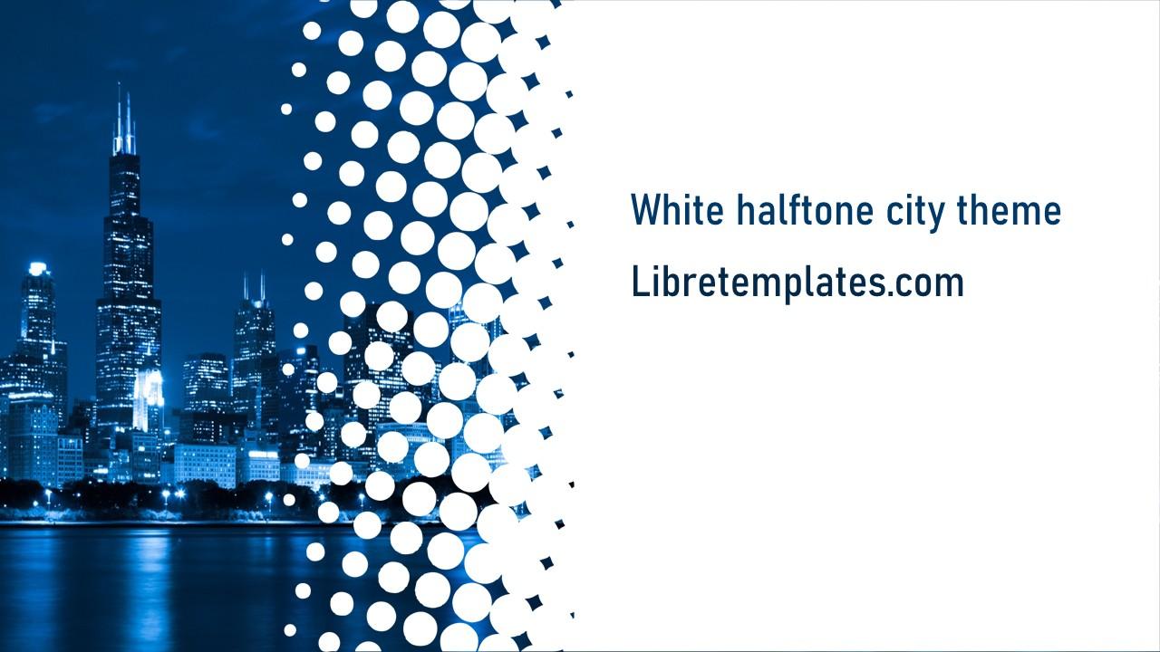 White halftone city theme