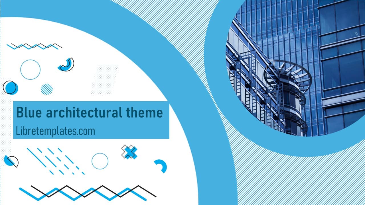 Blue and white architectural theme