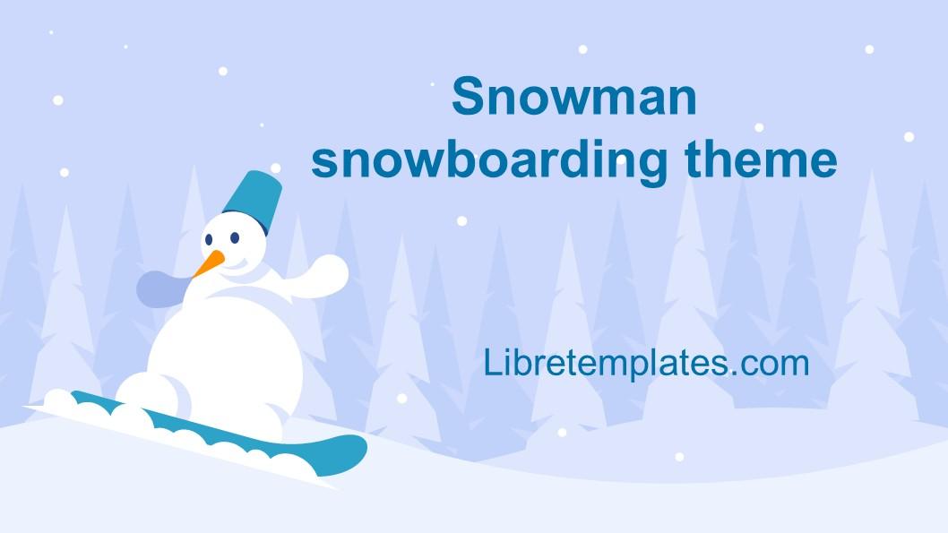 Snowman snowboarding theme