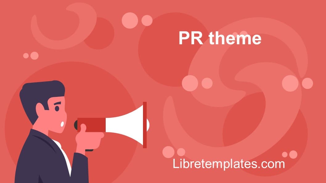 Public relations theme with red background